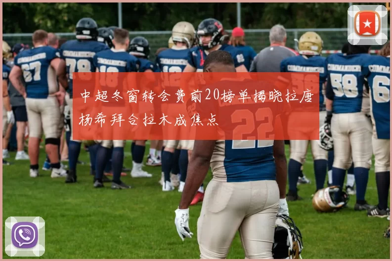 中超冬窗转会费前20榜单揭晓拉唐杨希拜合拉木成焦点